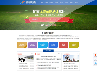 教育培训行业网站案例-湖南建桥体育单招